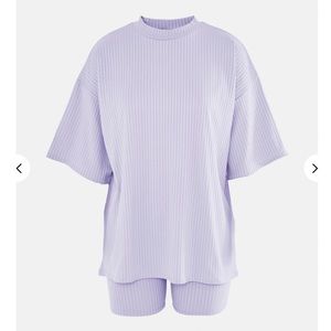 Missguided Lilac Ribbed Co ord Set